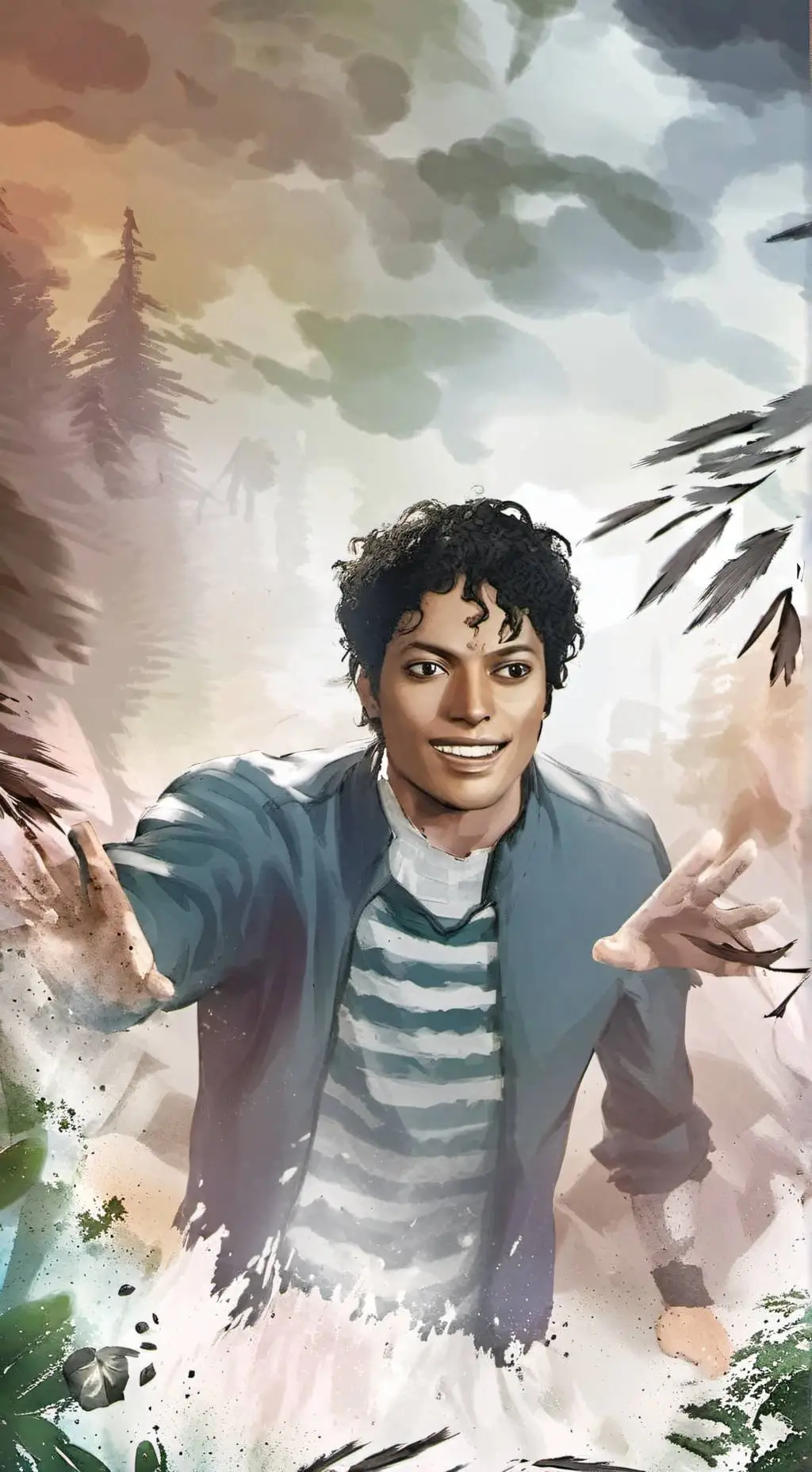 ai character: Michael Jackson  background
