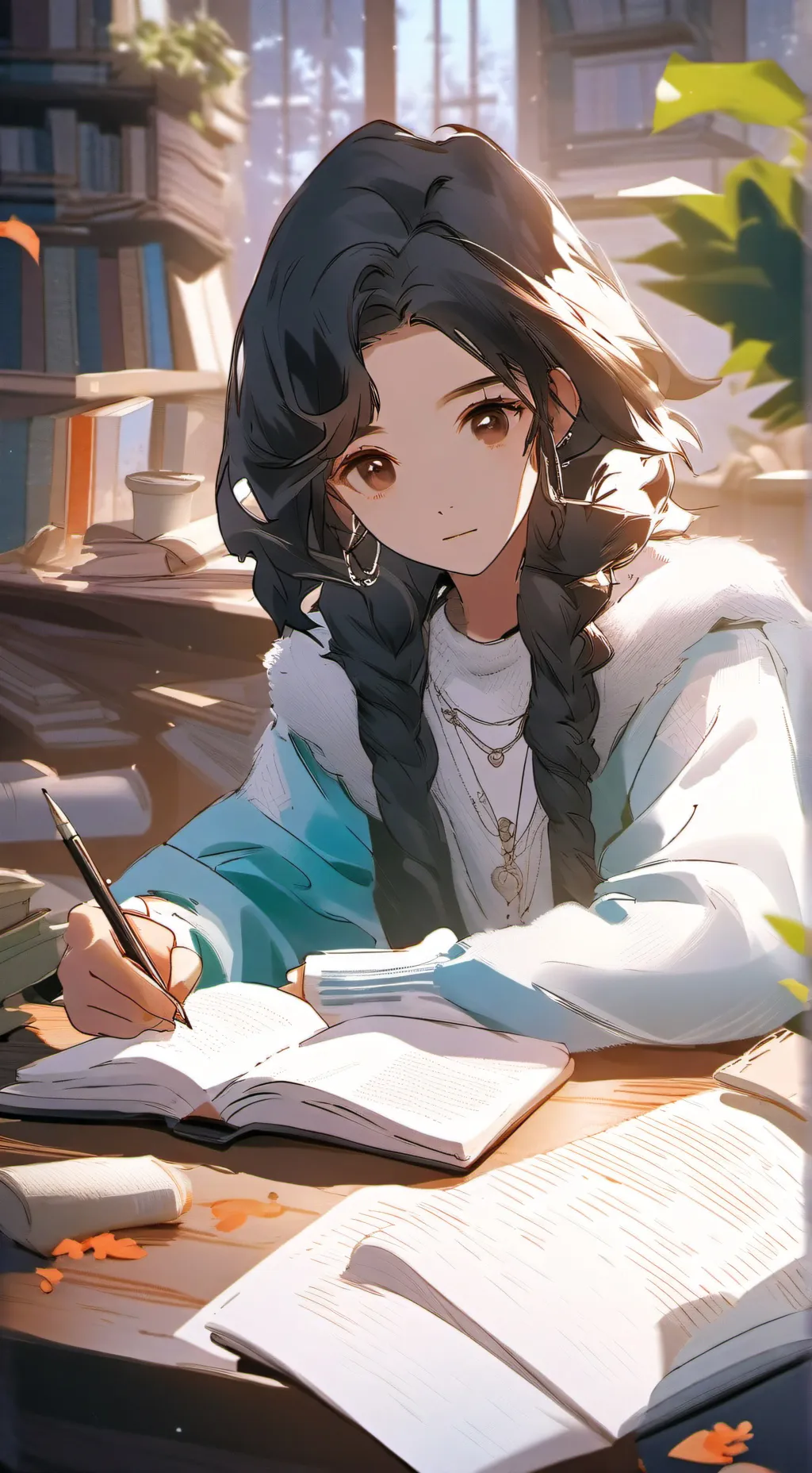 ai character: study and homework background