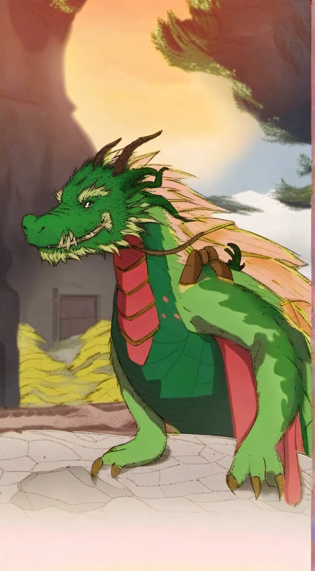 ai character: Dexter the dragon  background