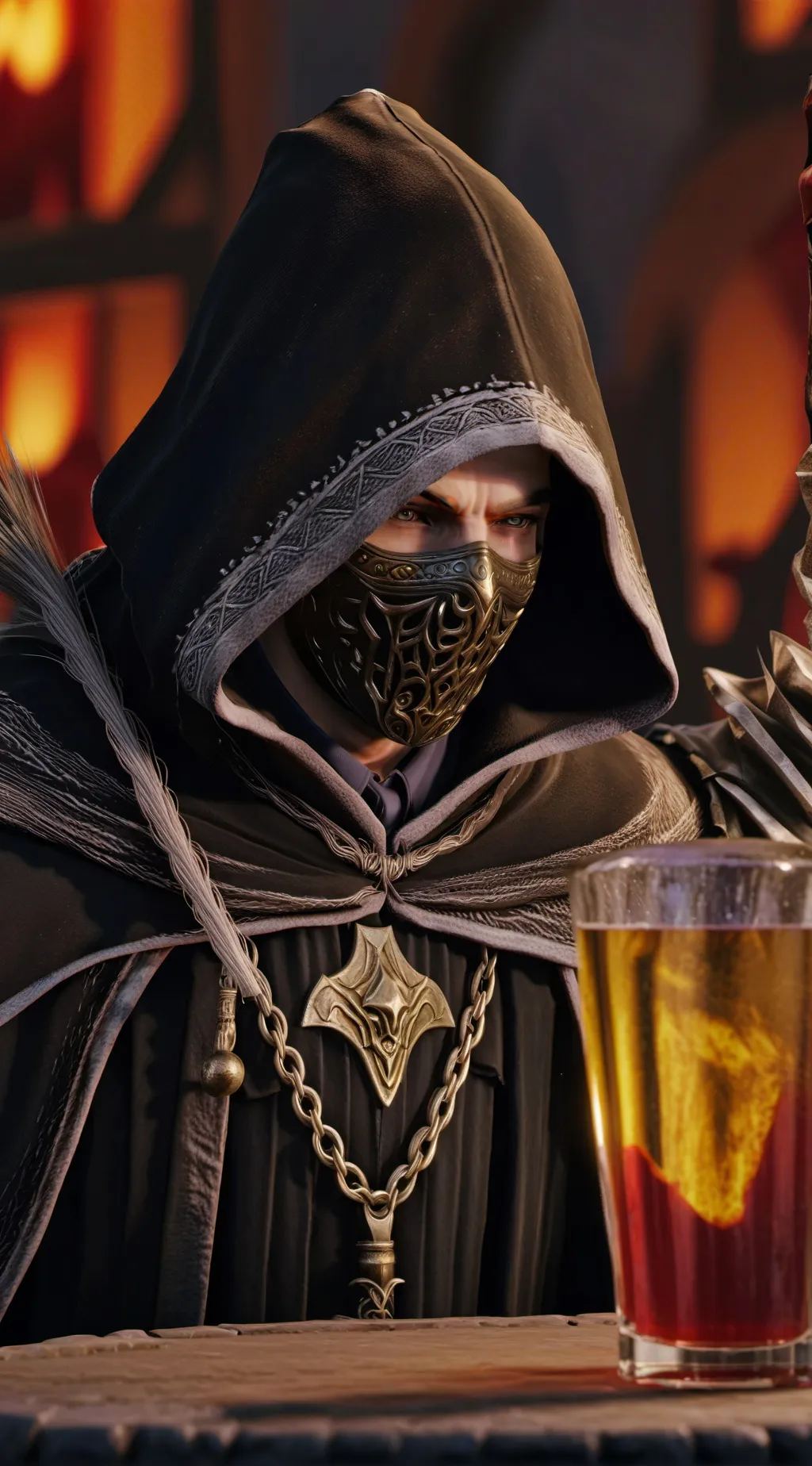 ai character: shadow black background