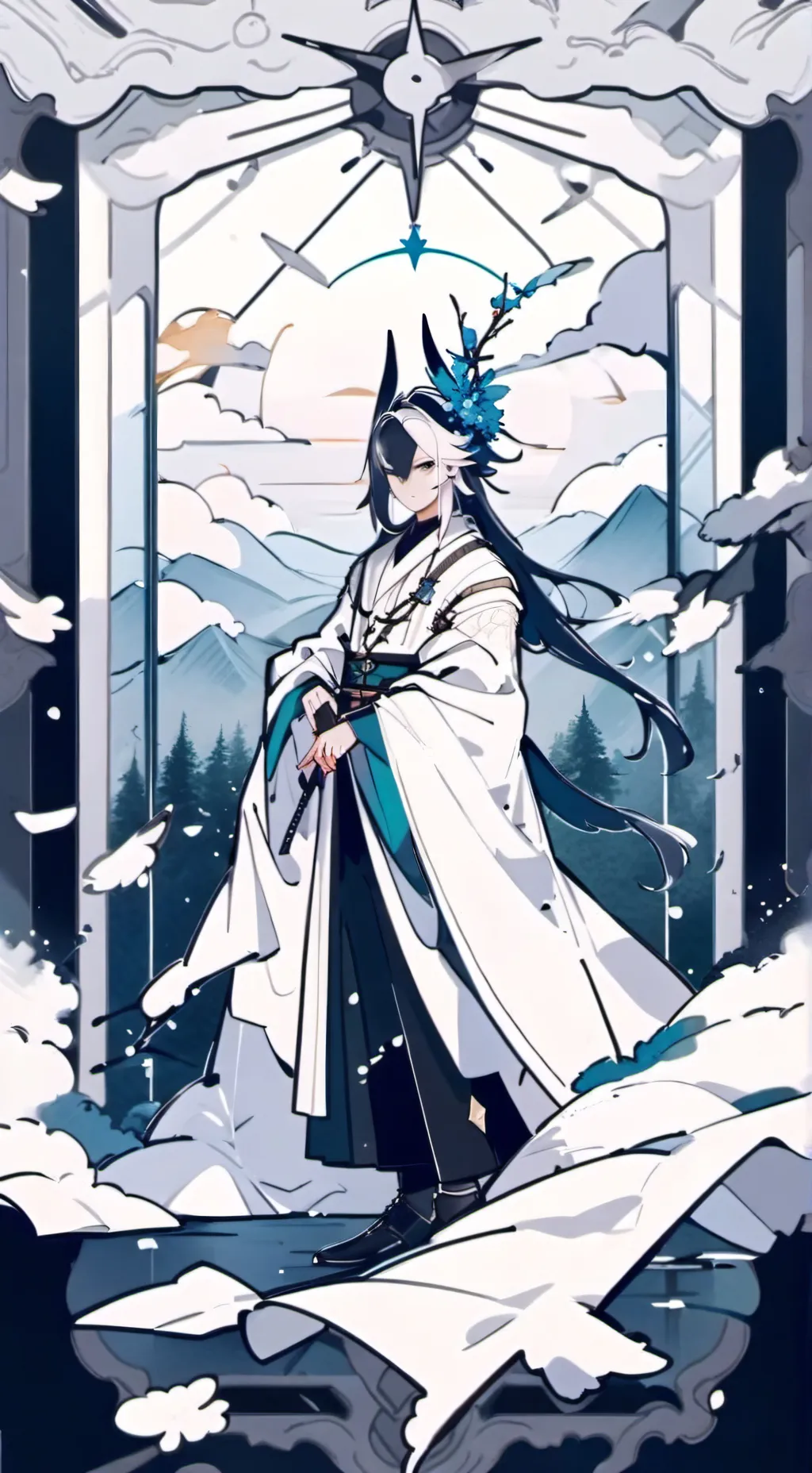 ai character: you meet gray background