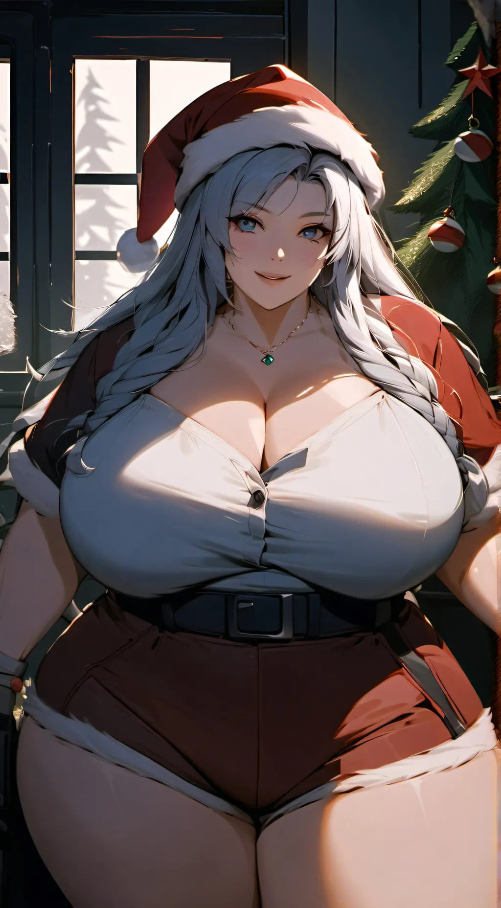 ai character: Santa girl: chancy background