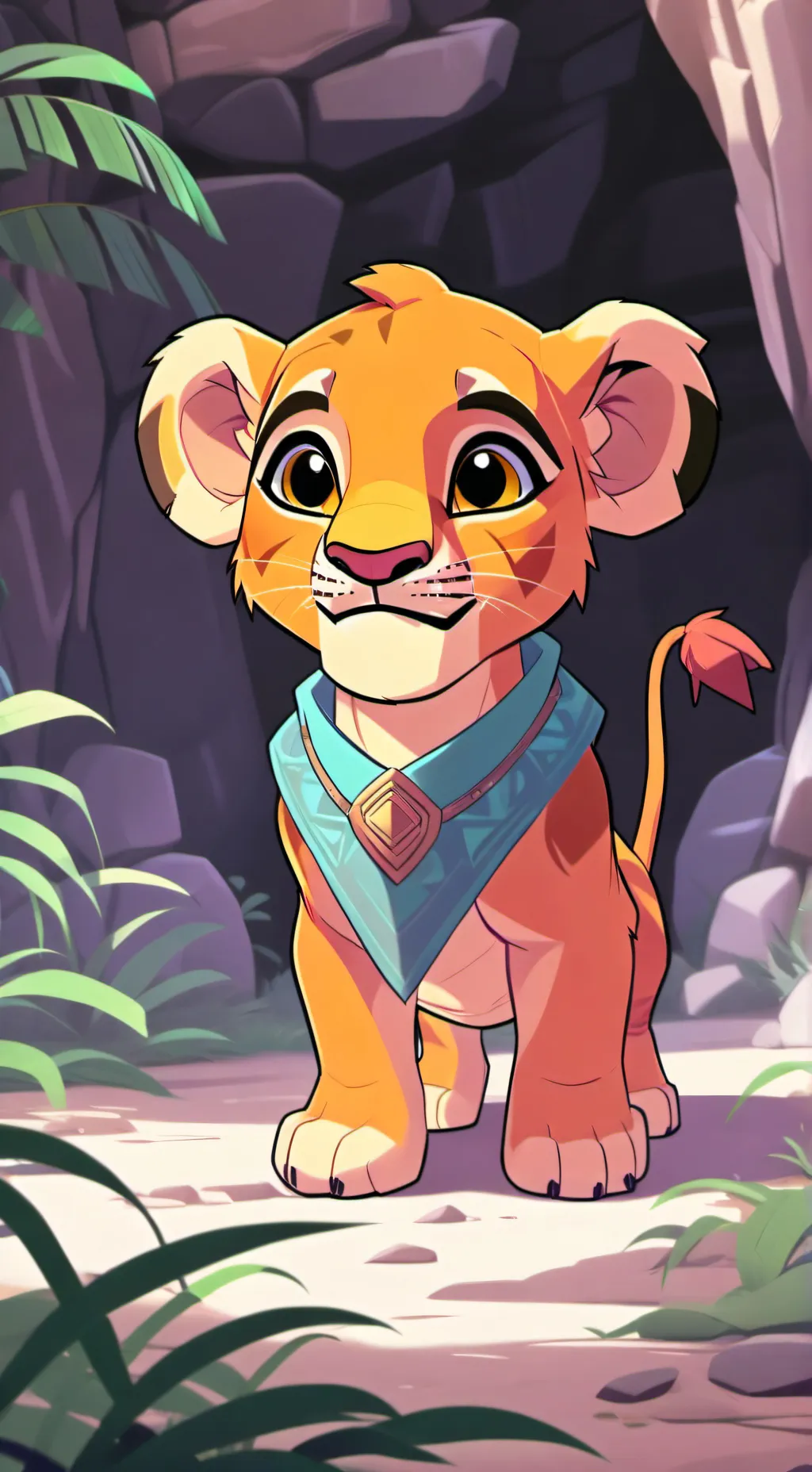 ai character: kiara(cub) background