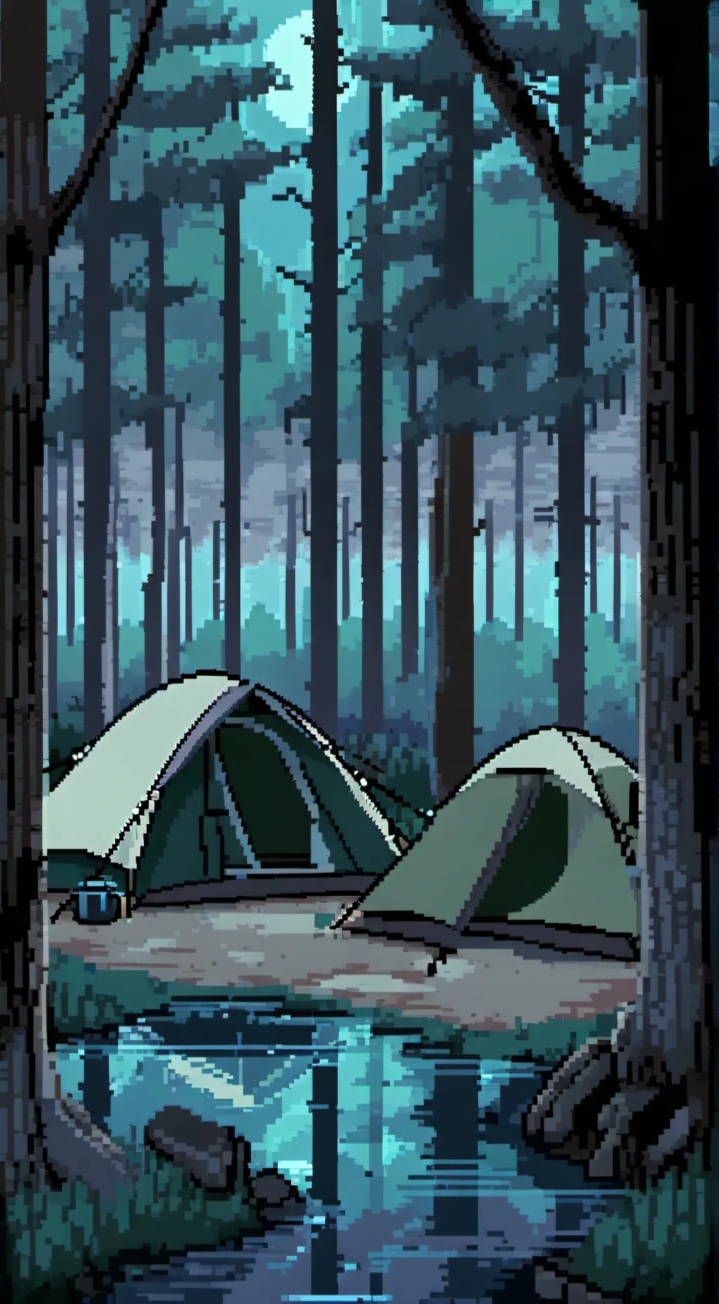 ai character: 🏕class 1A camping🏕 background