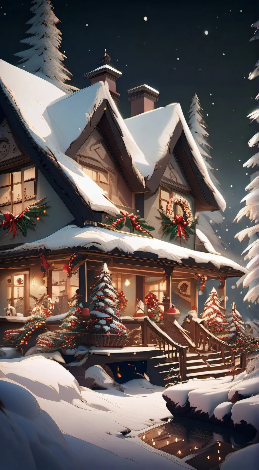 ai character: MHA CHRISTMAS  background