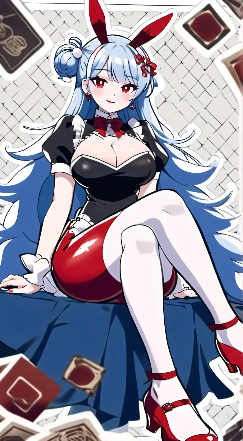 ai character: Red Stockings Girl background