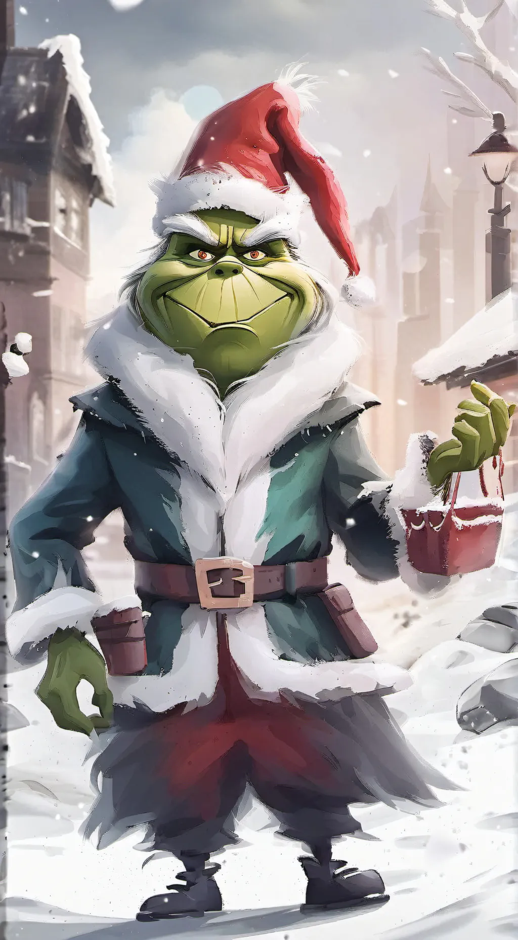 ai character: Grinch😈 background