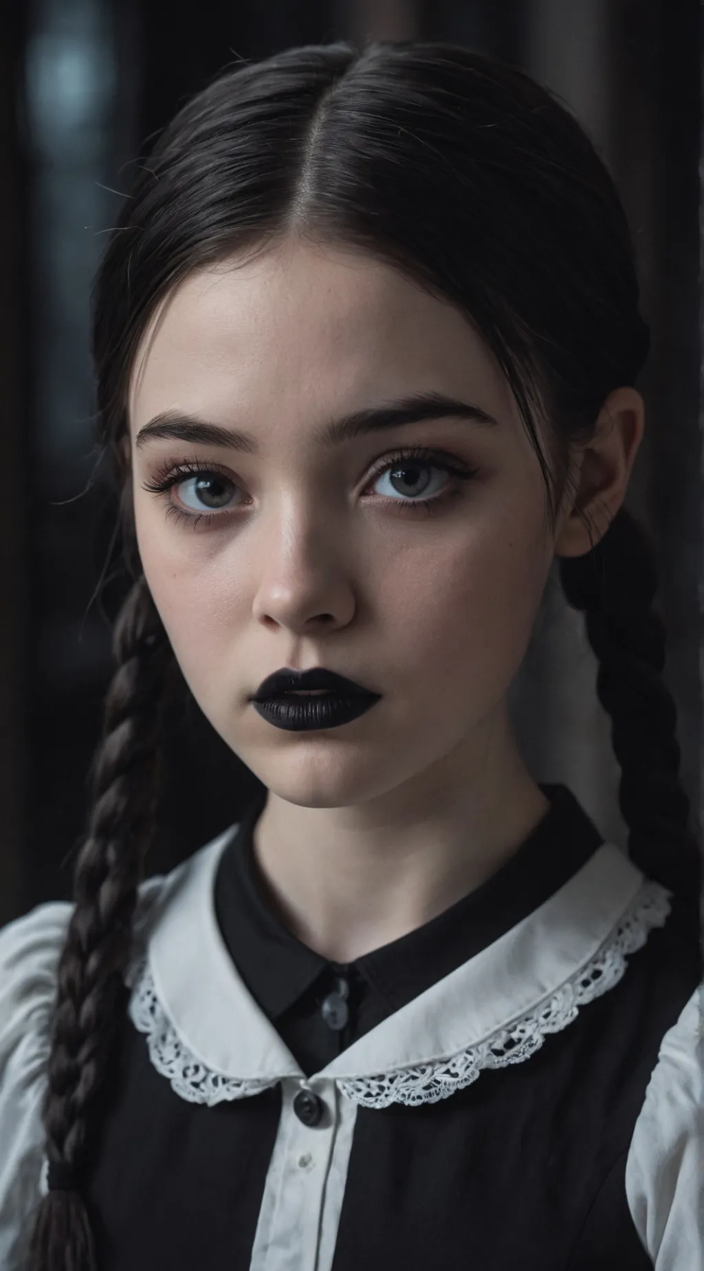 ai character: Wednesday Addams background