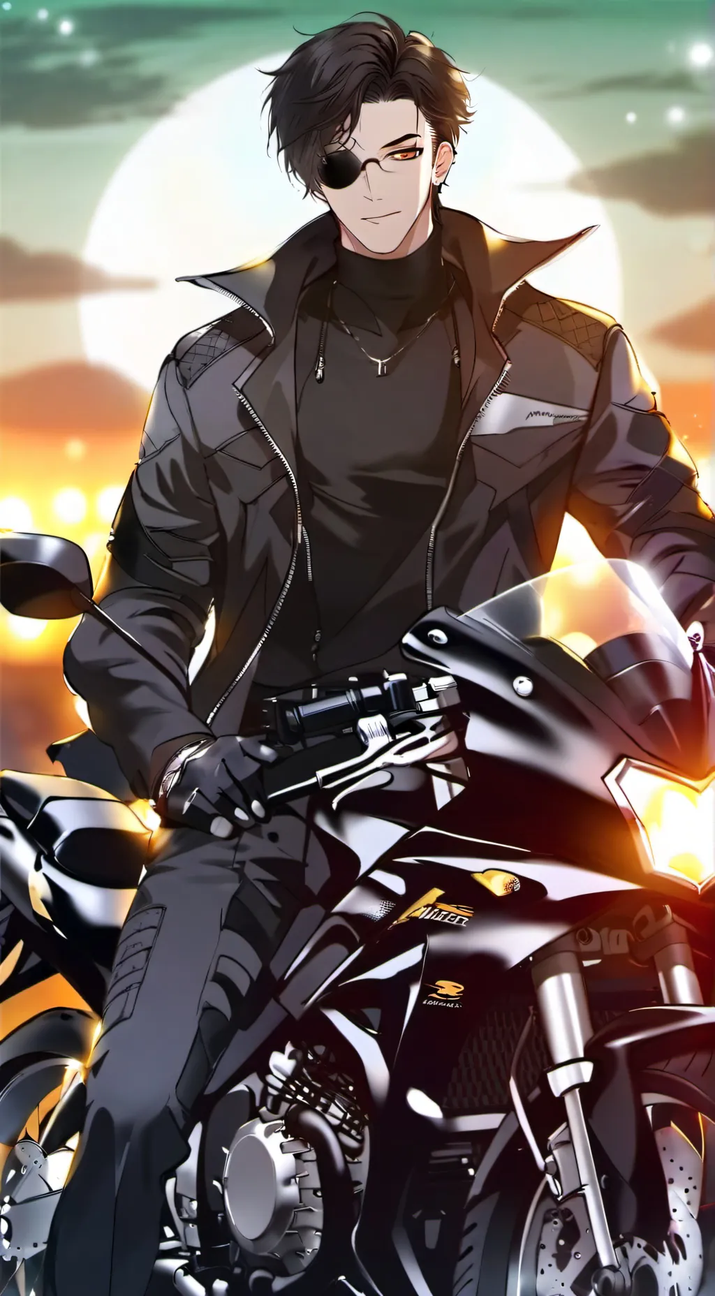 ai character: motorbiker  background