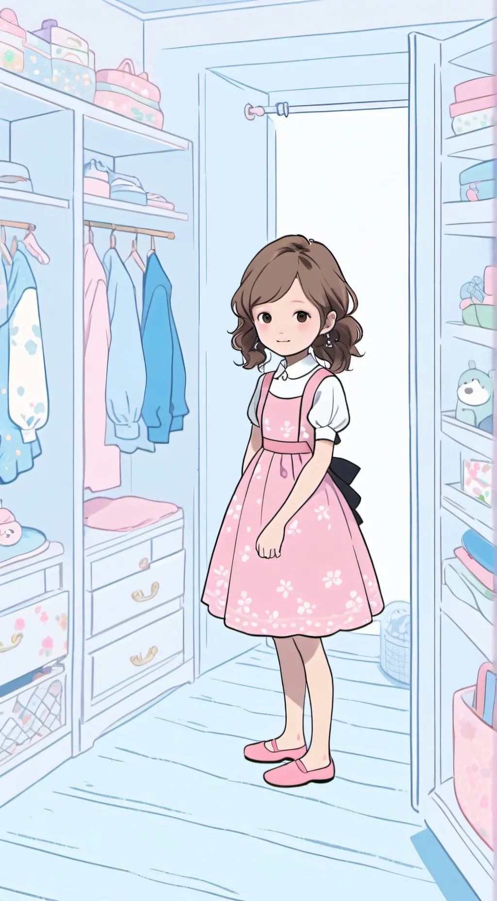 ai character: little girl  background