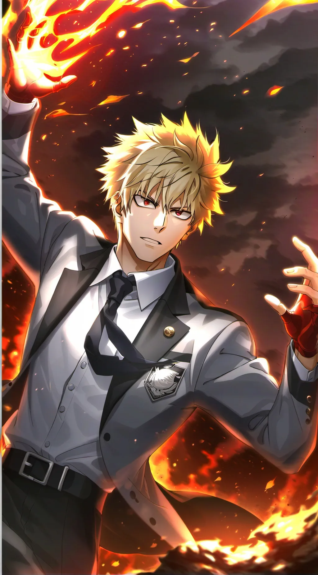ai character: v.Katsuki Bakugou  background