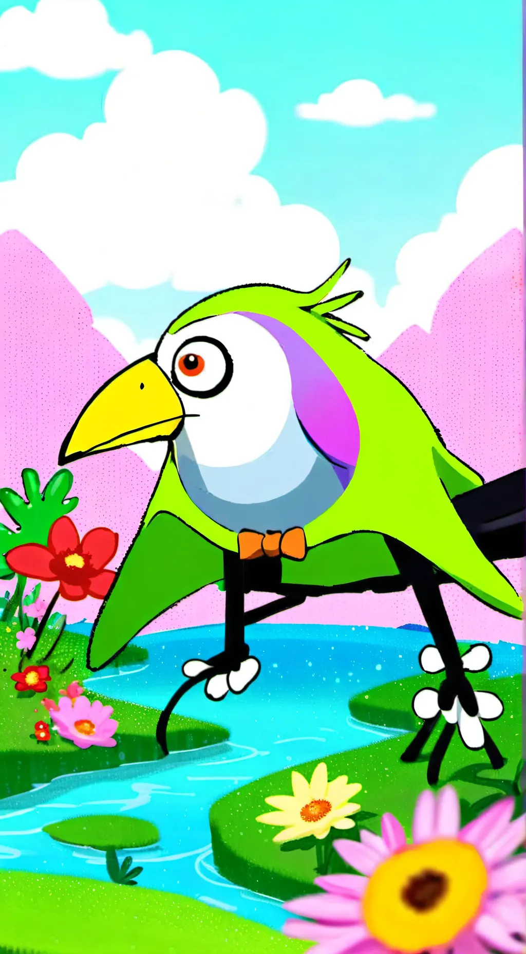 ai character: Sprunki Crackedbox background