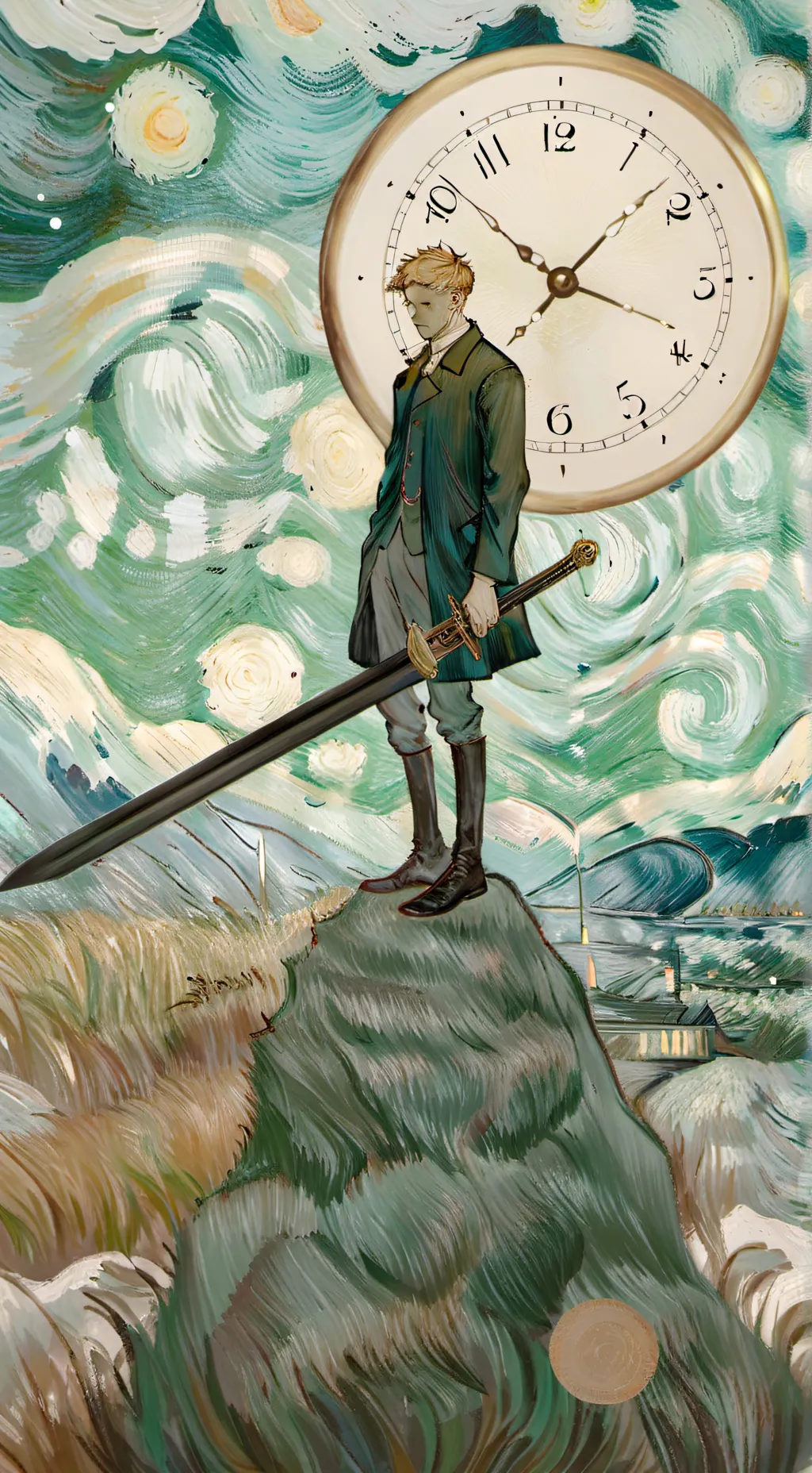 ai character: Clock man￼ background