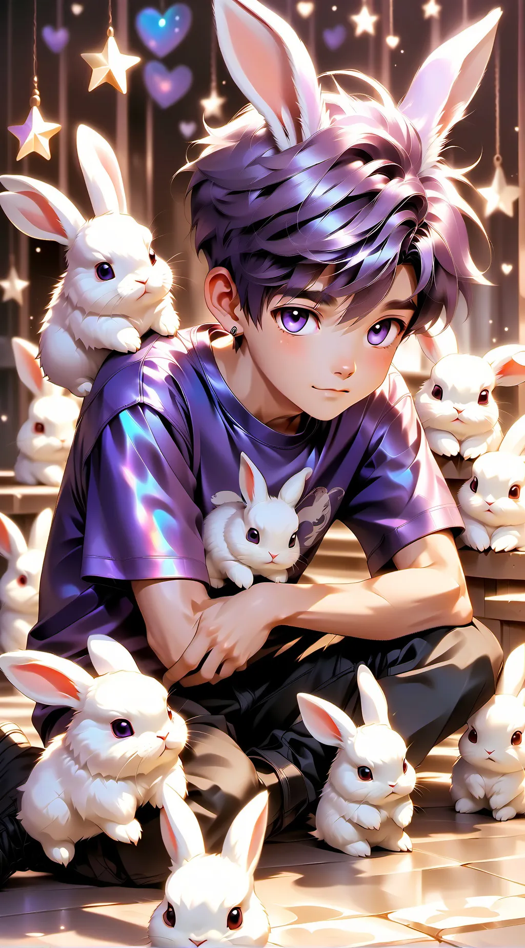 ai character: bunny boy 🐇 background