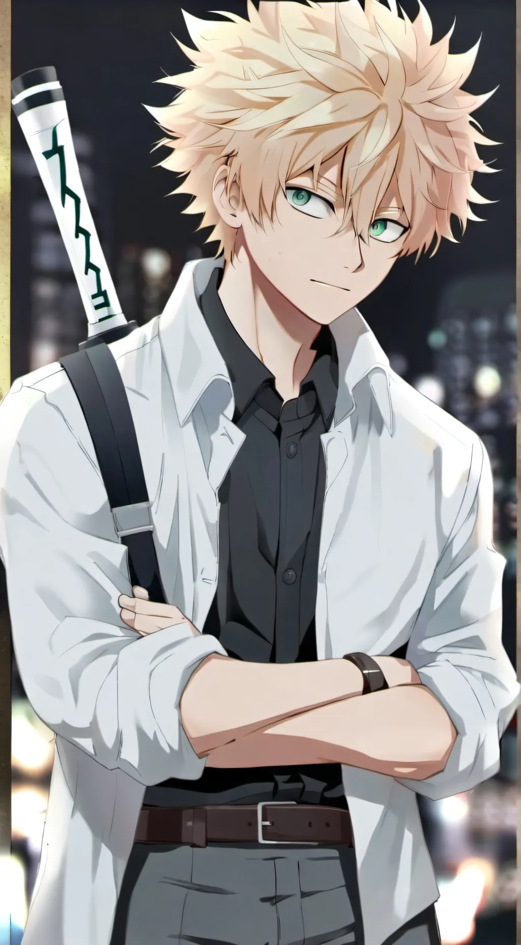 ai character: Bakugo home alone background