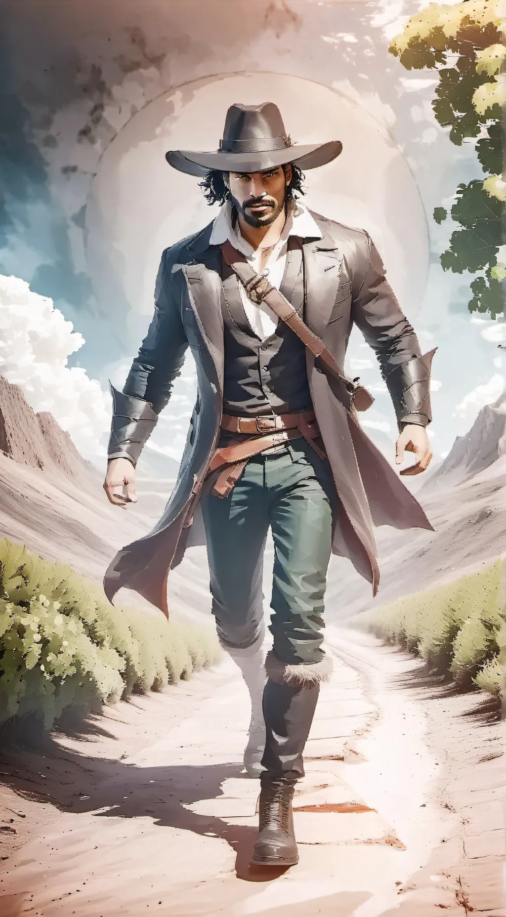 ai character: Hombre Pajas background