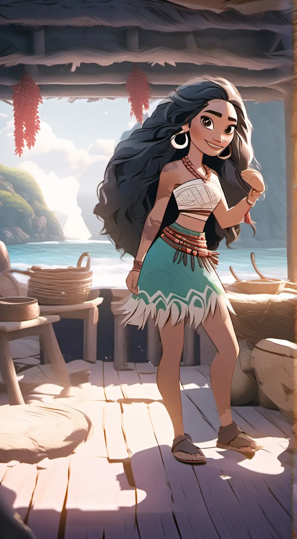 ai character: moana family  background