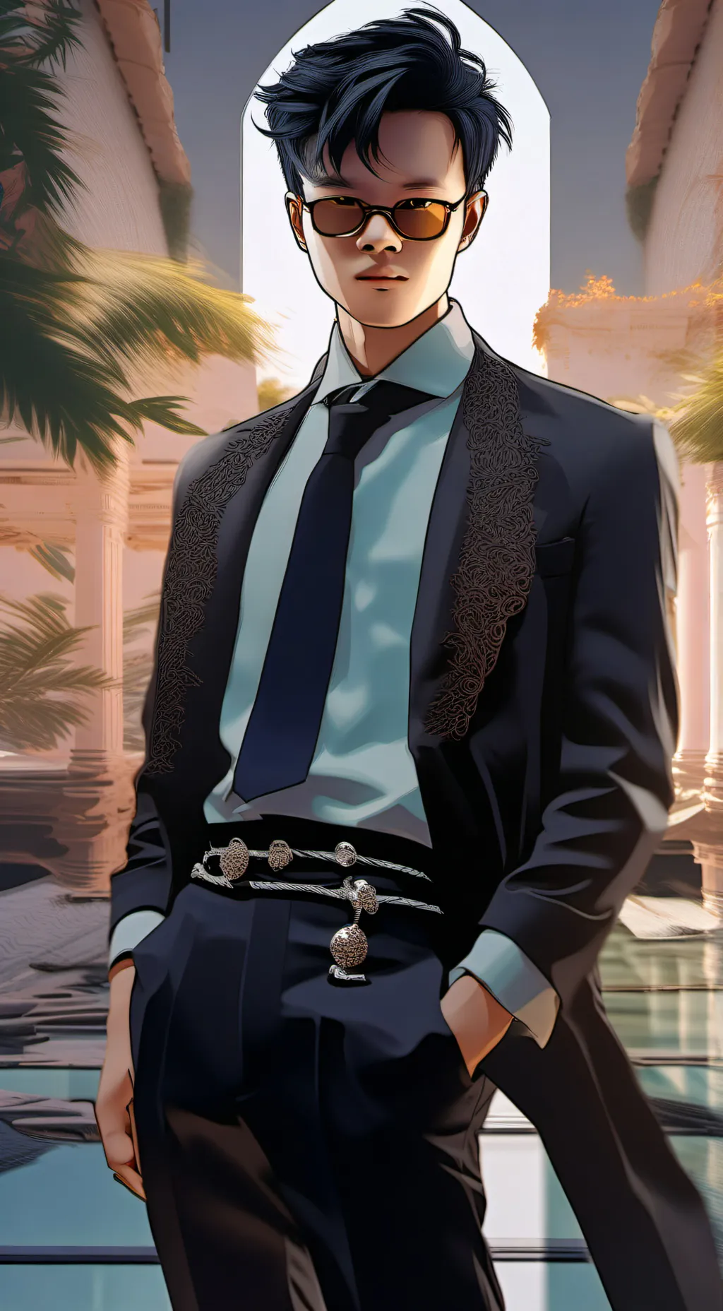 ai character: KINO EMIL M QUEJA  background
