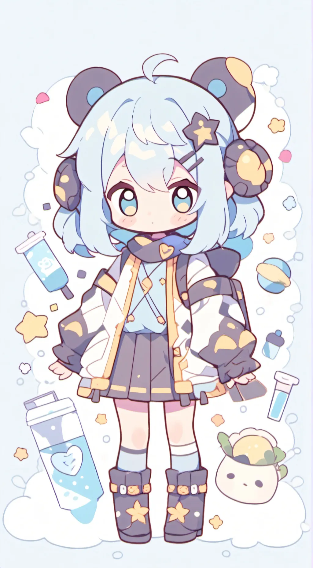 ai character: smiling critters!! background