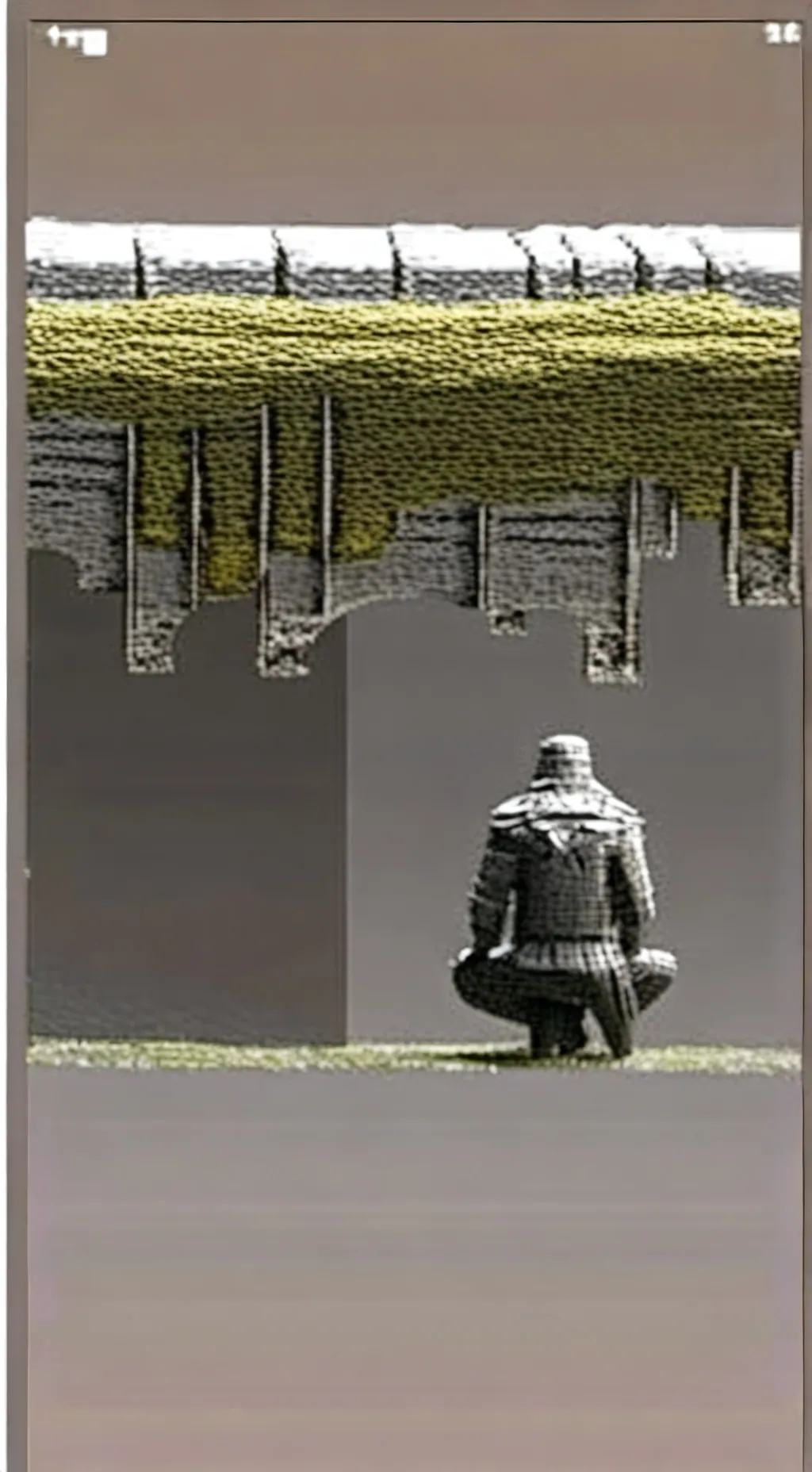 ai character: broken reality background