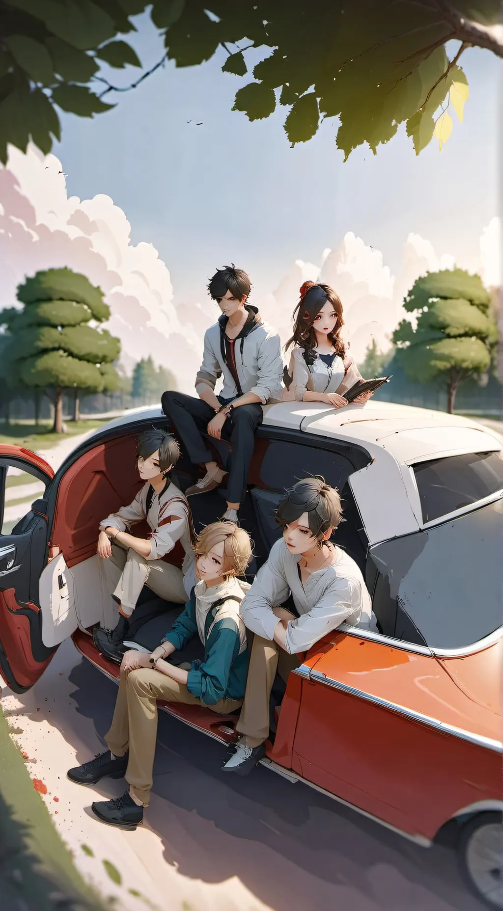 ai character: Going camping... background