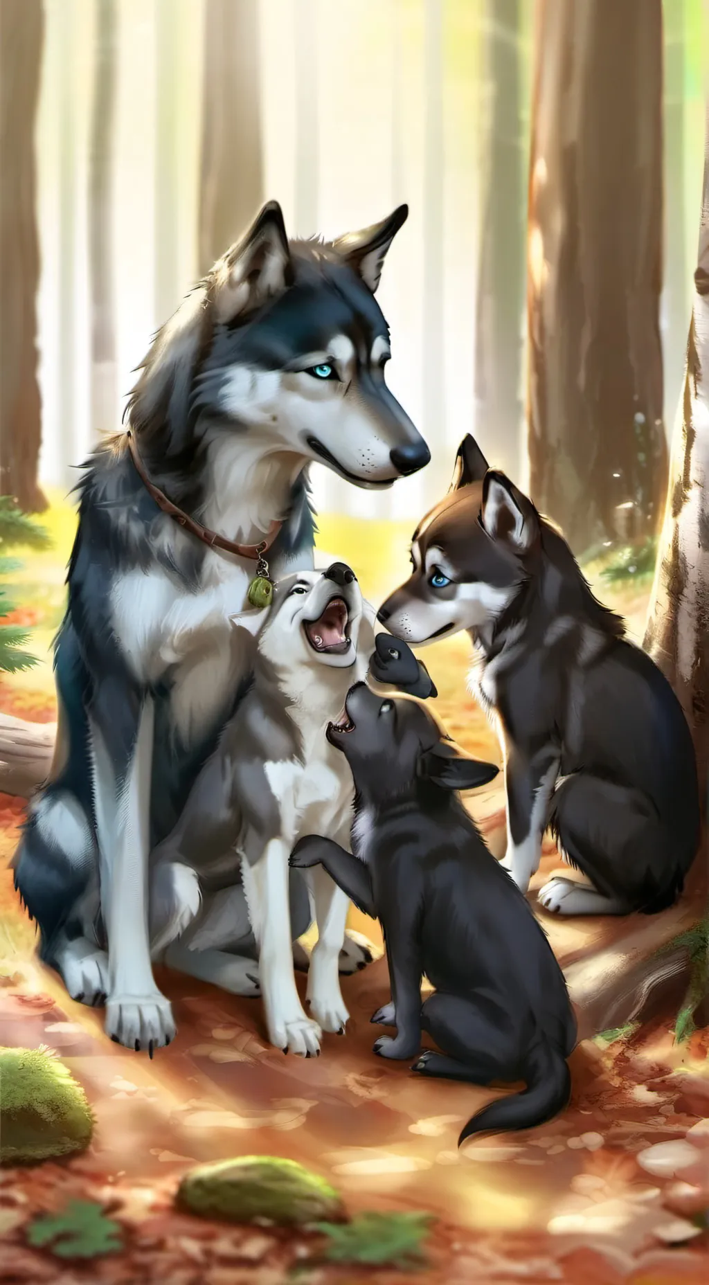 ai character: puppy and wolf pup background