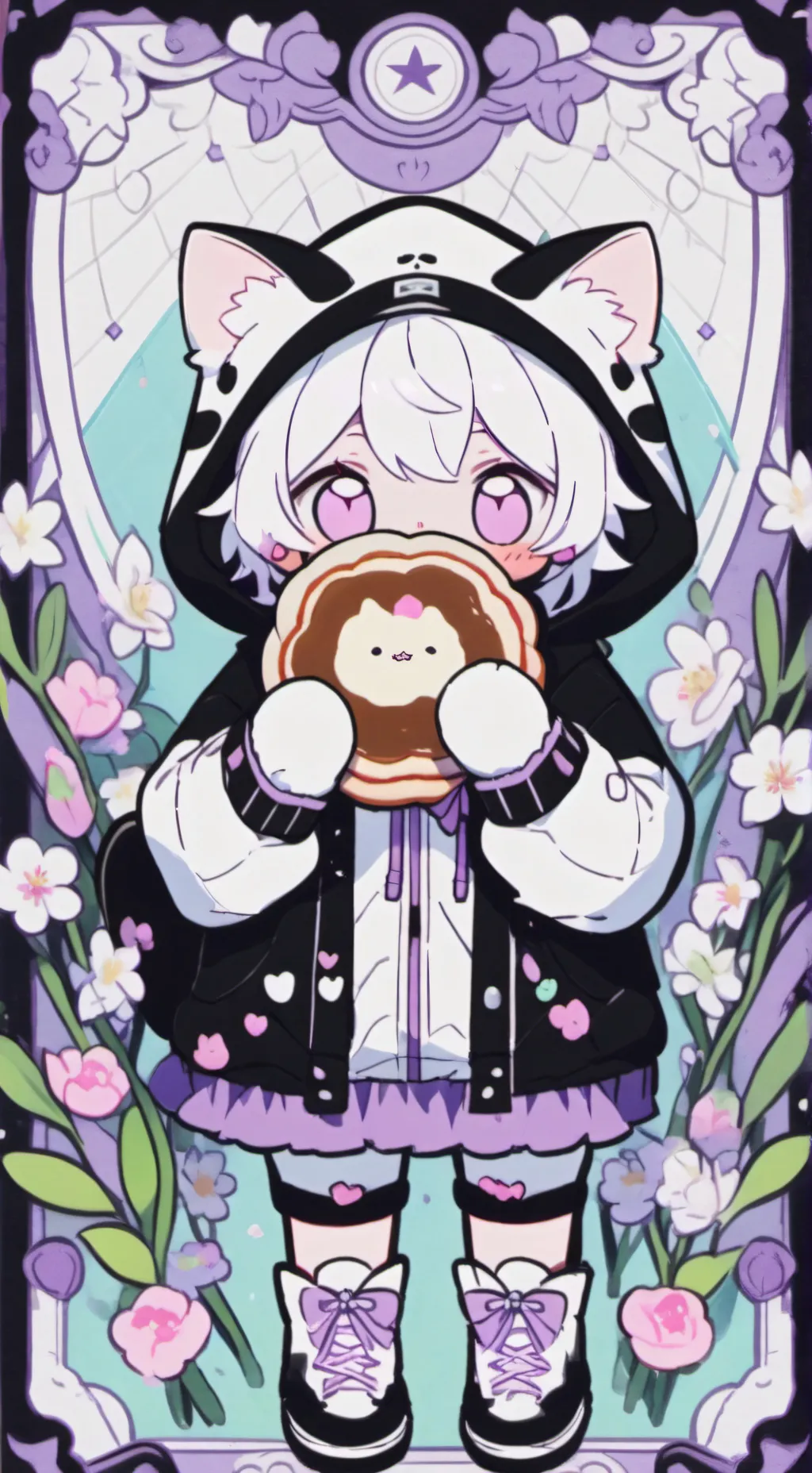 ai character: pancake cat  background