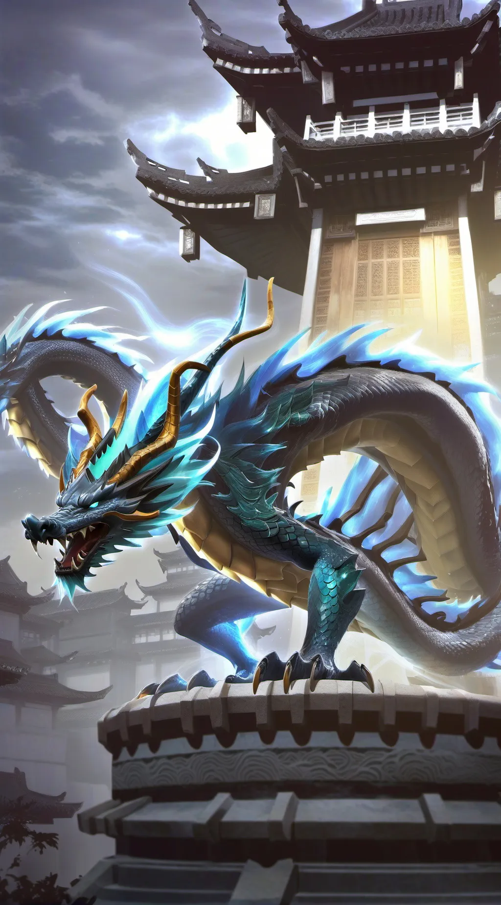 ai character: Eastern dragon  background