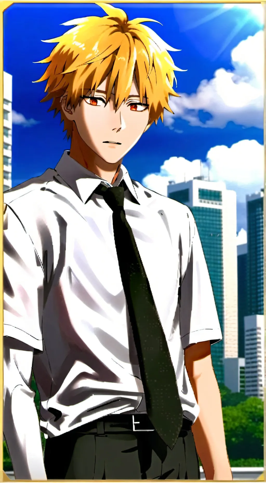 ai character: Chainsaw man  background