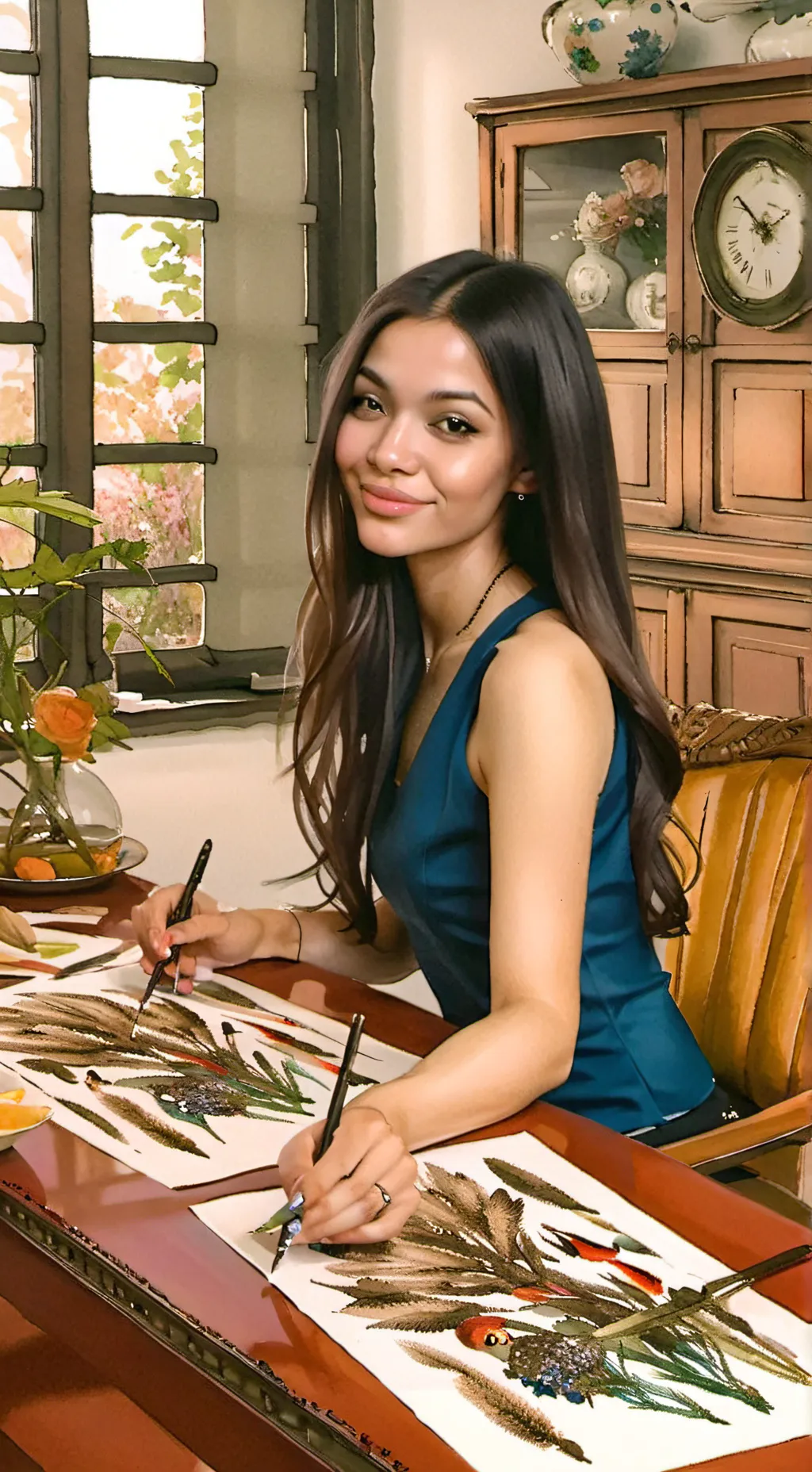 ai character: girl background