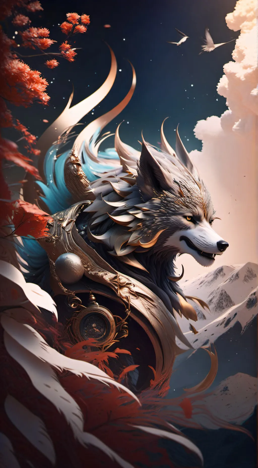 ai character: wøłf päçk background