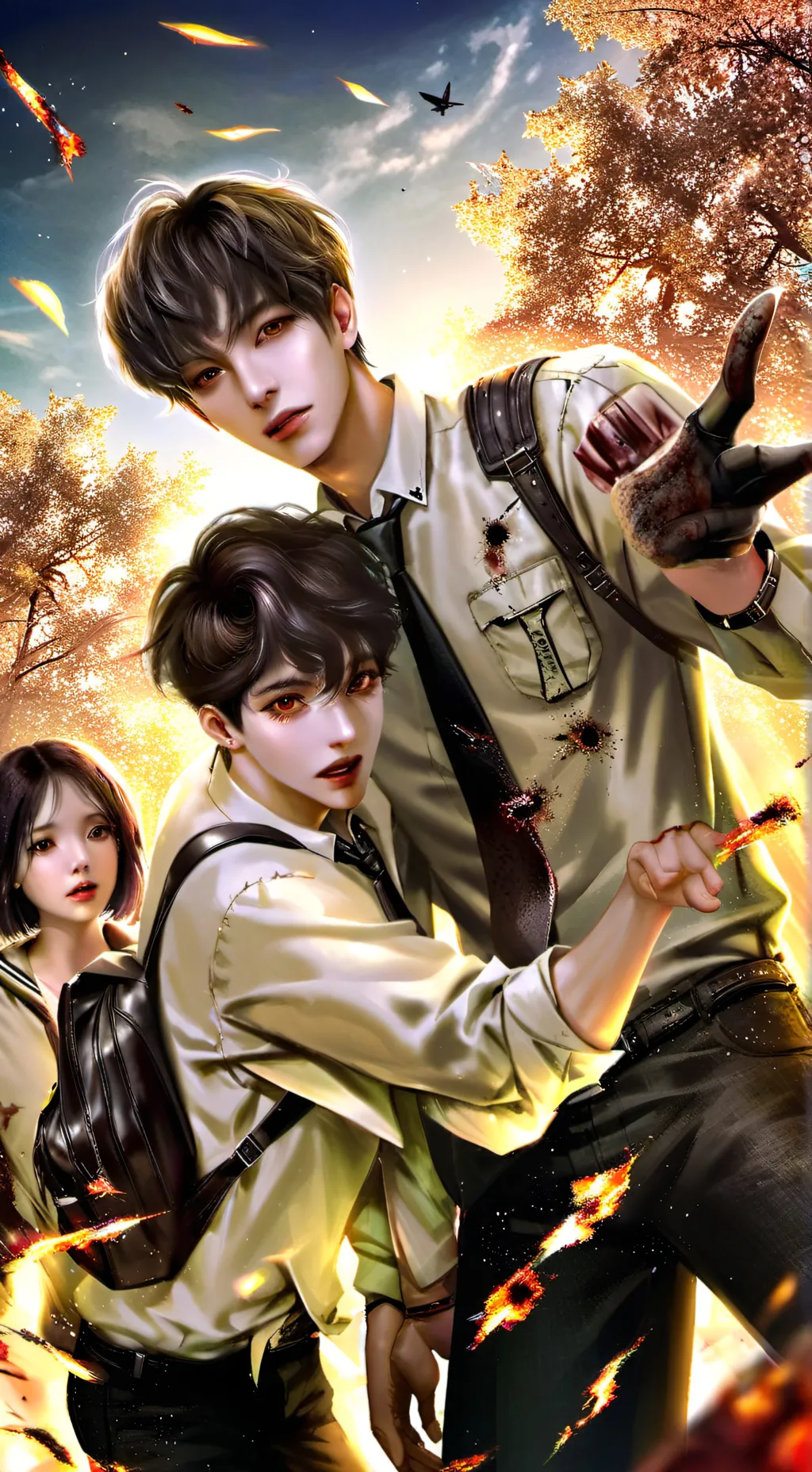 ai character: zombie school background