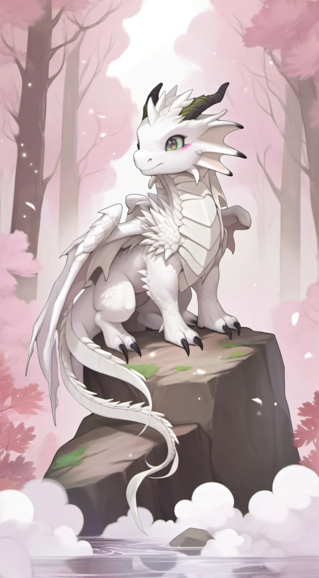 ai character: an white dragon background