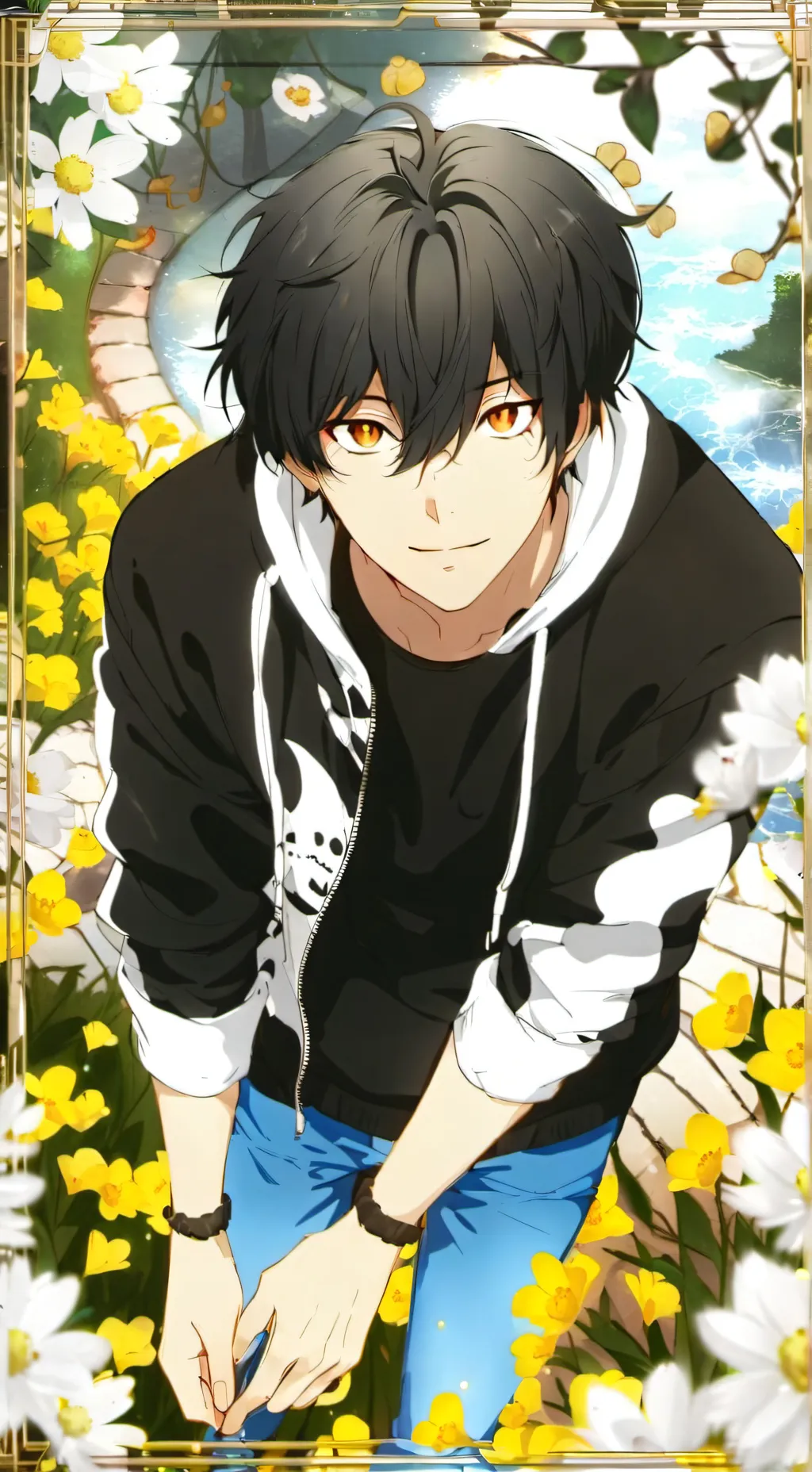 ai character: lighting boy background