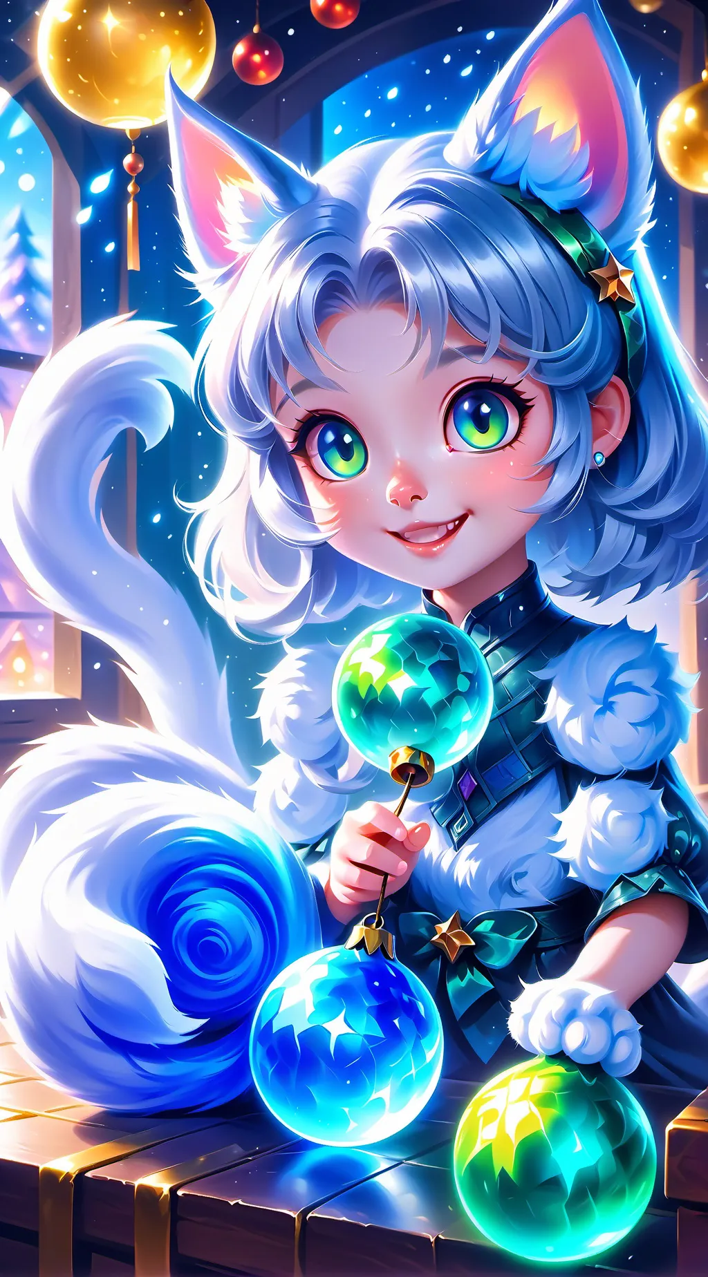 ai character: Silver Stripe Furry background
