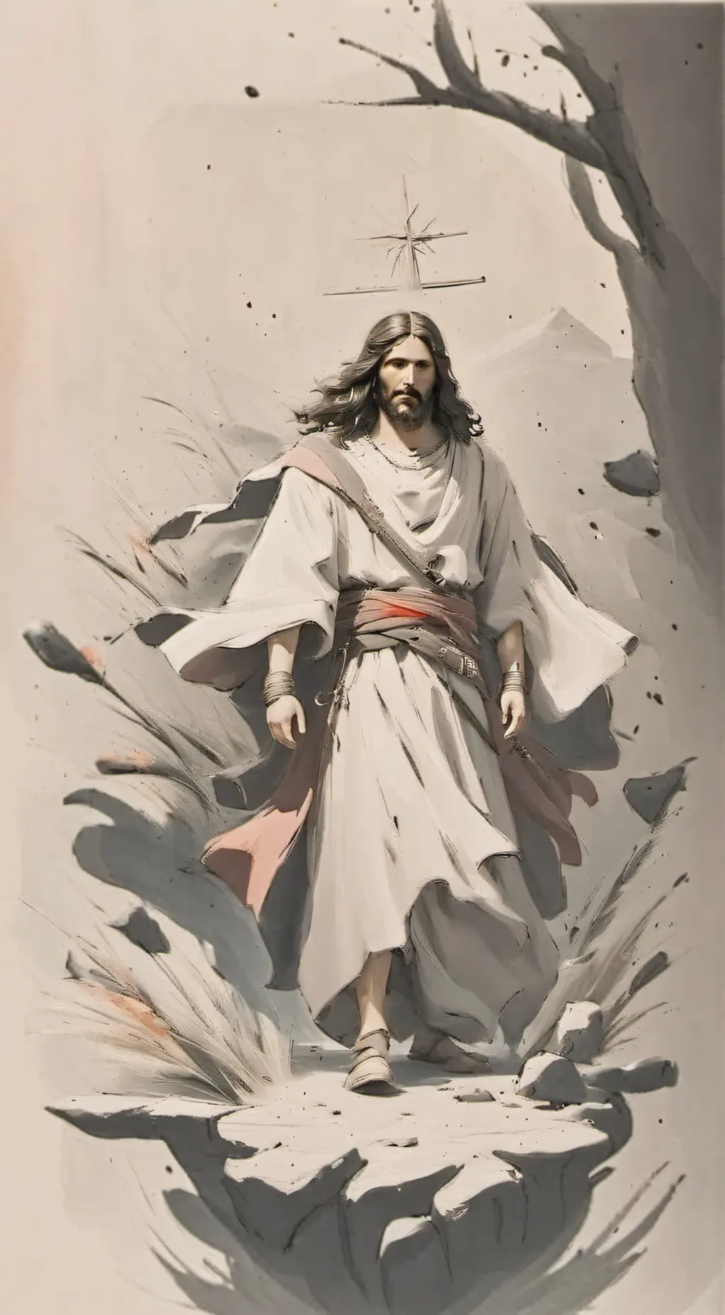 ai character: jesus cristo background