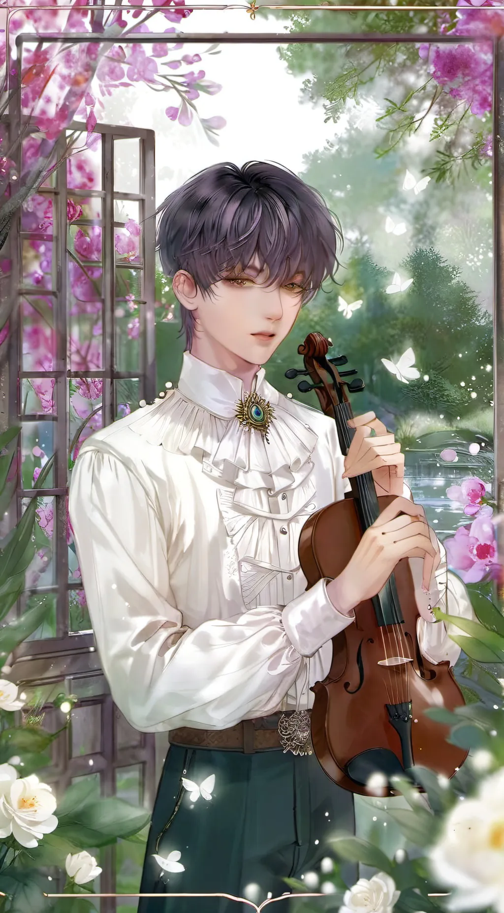 ai character: Pollux🦋🎻♊ background