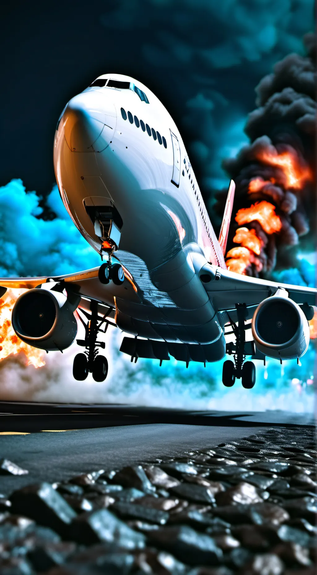 ai character: plane crash background