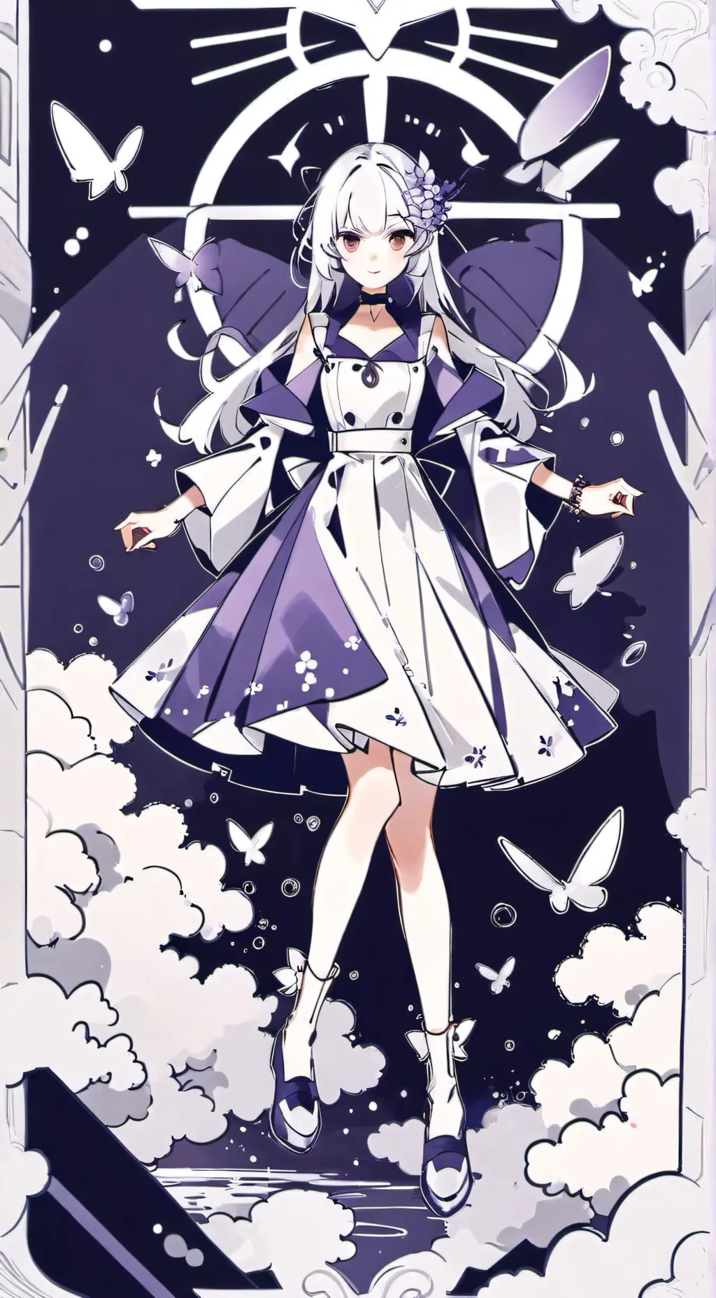 ai character: papercut background