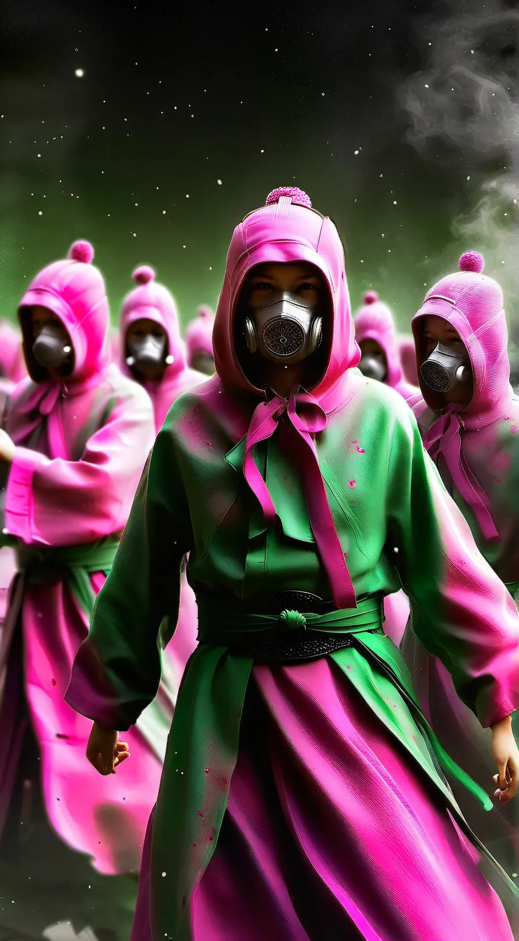 ai character: Squid game soldier background