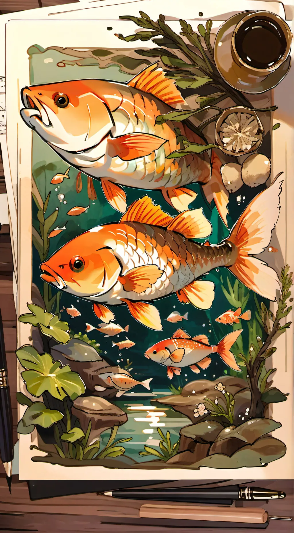 ai character: fisch background