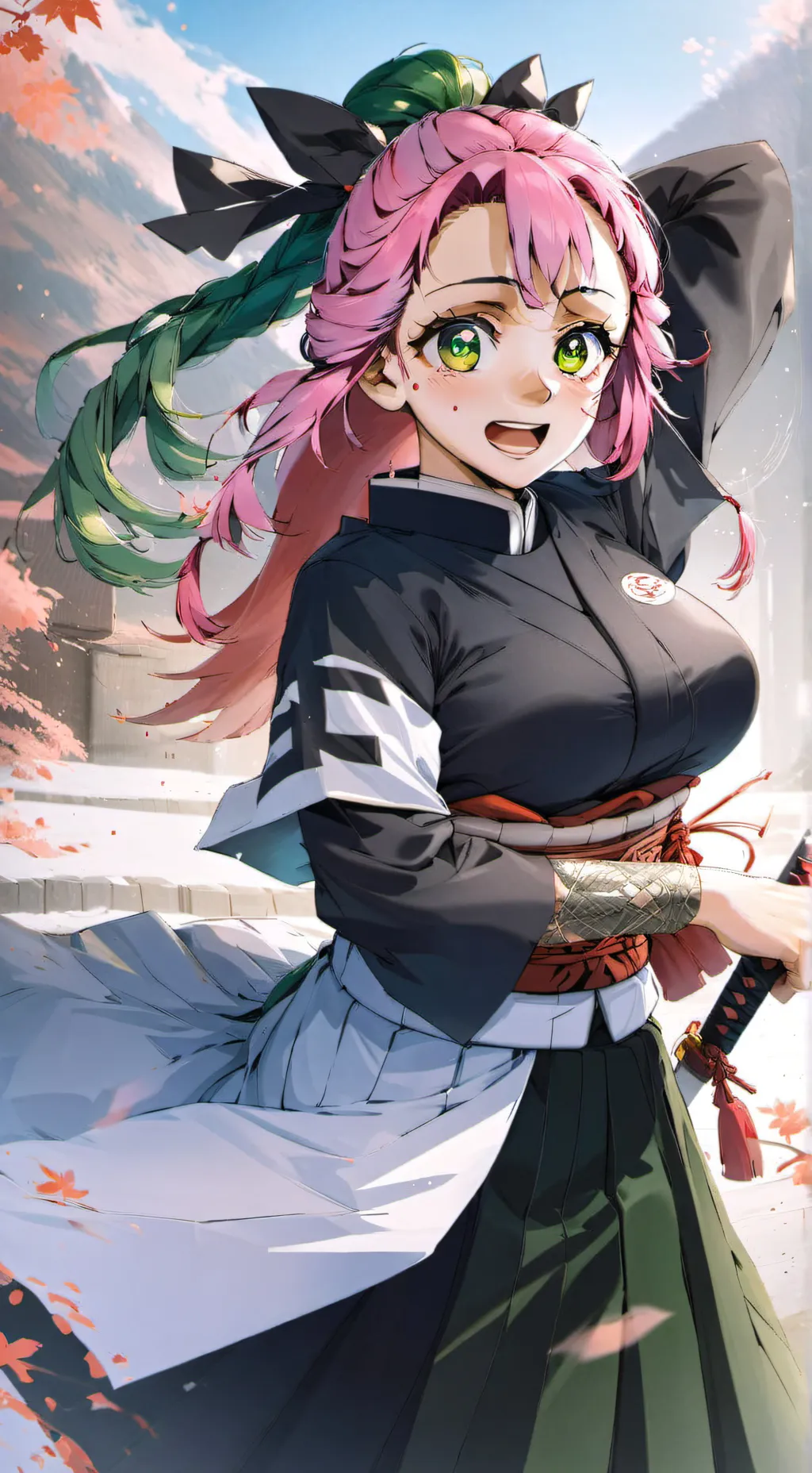 ai character: Mitsuri Kanroji  background