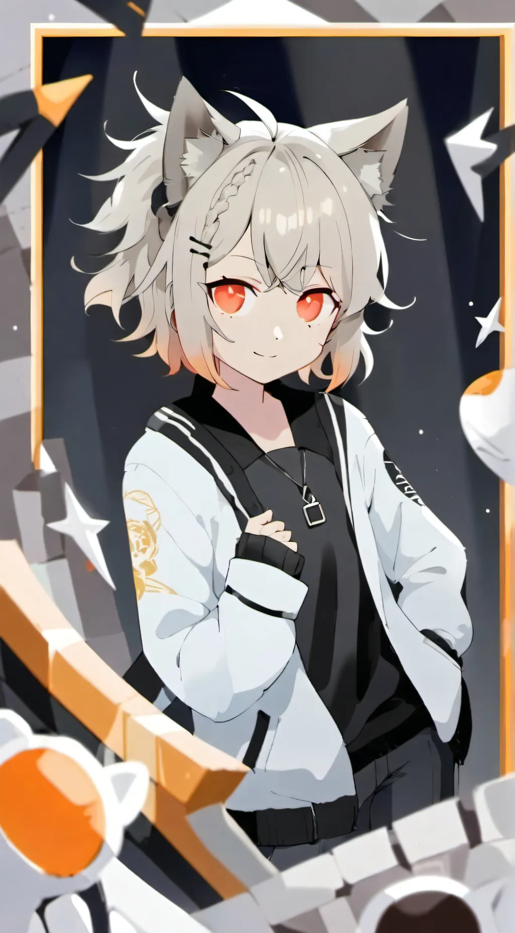 ai character: lighting girl  background