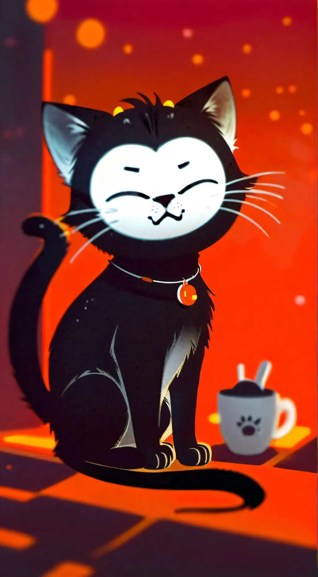 ai character: cartoon cat  background