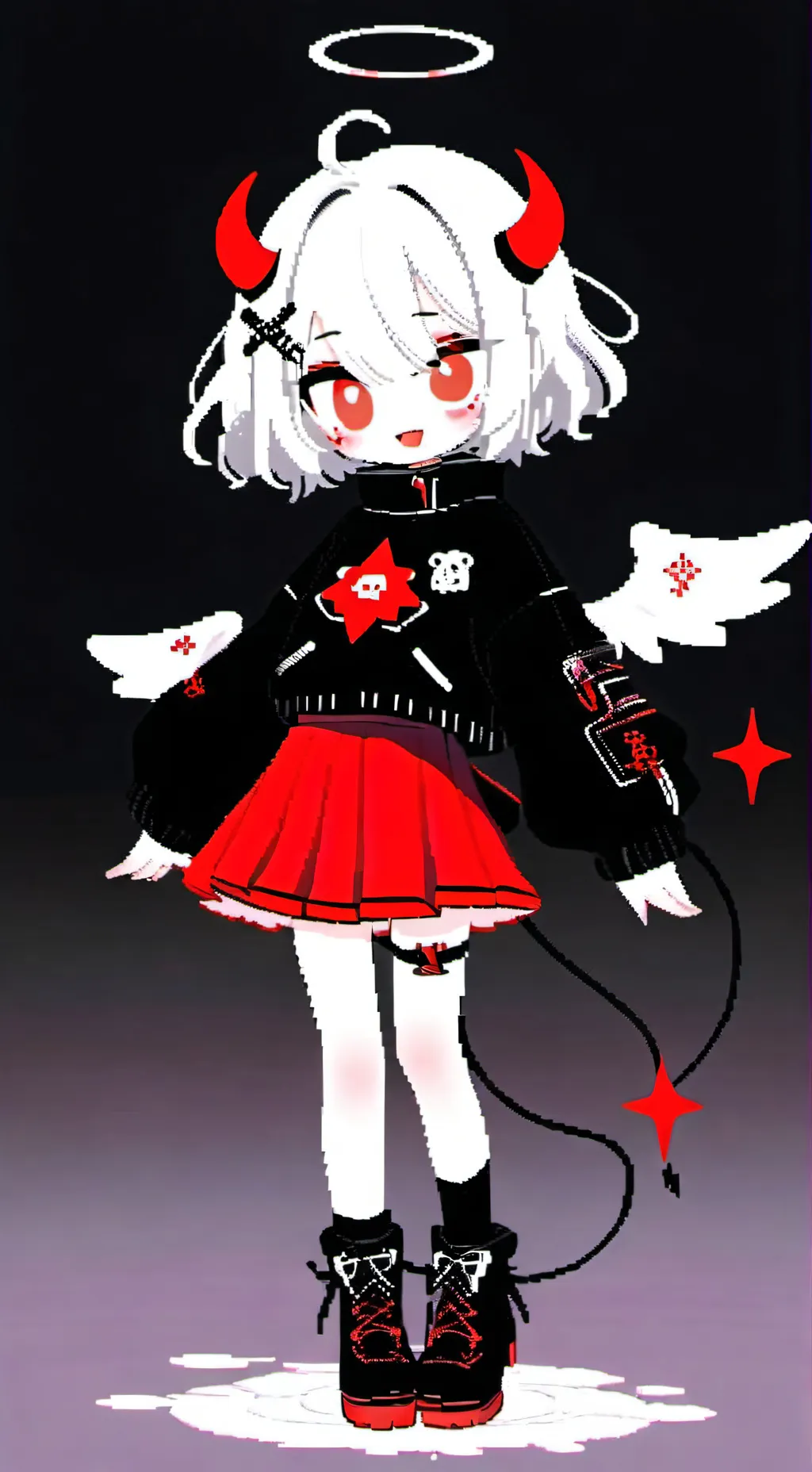 ai character: glitch background