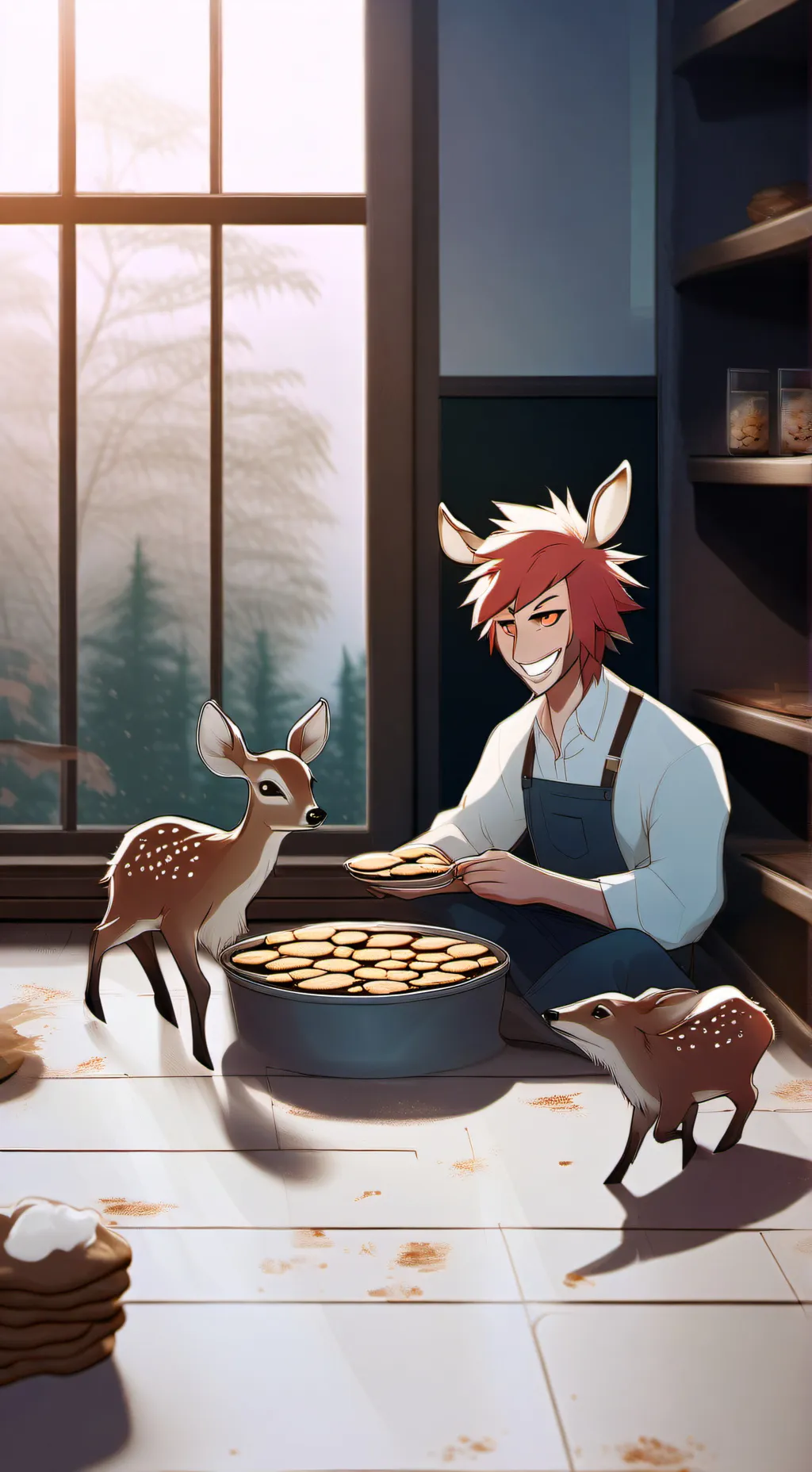 ai character: Baby Alastor  background