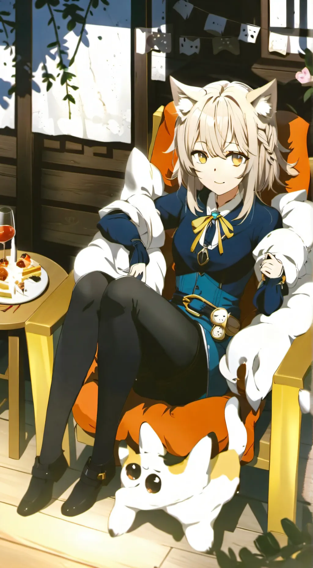 ai character: cat girl background