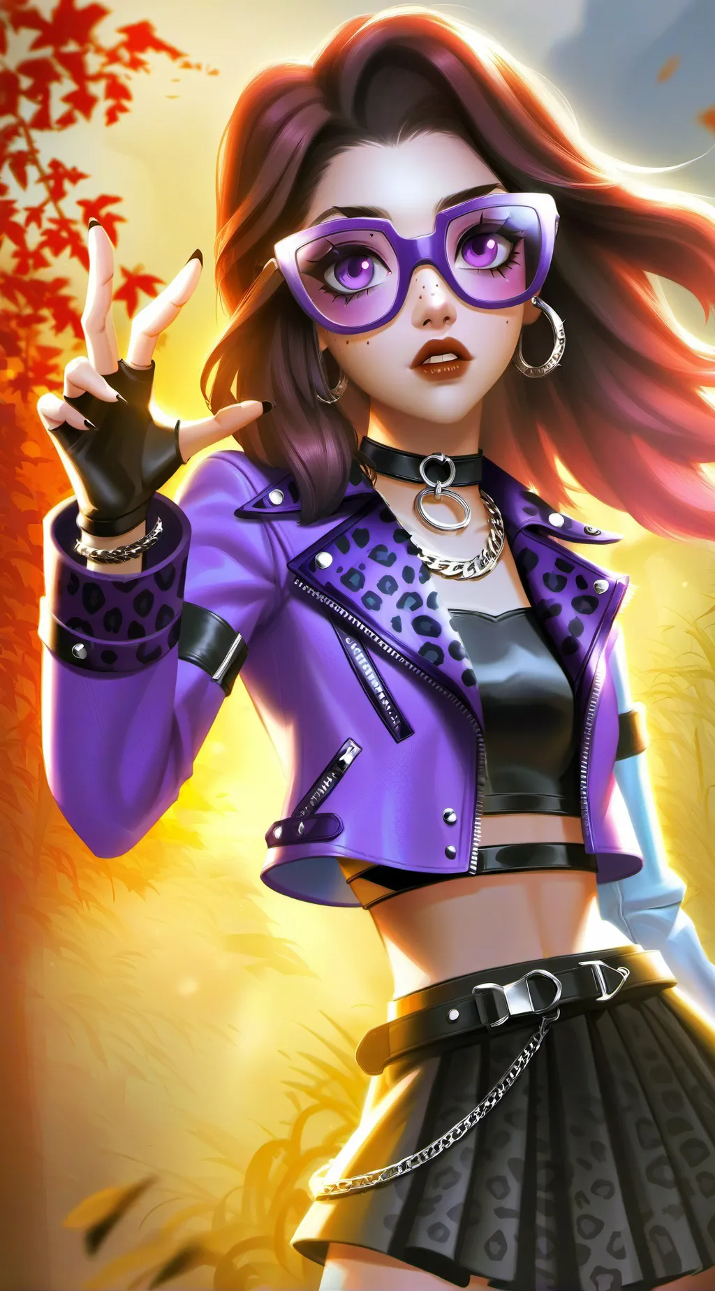 ai character: sarah the Cheetah  background