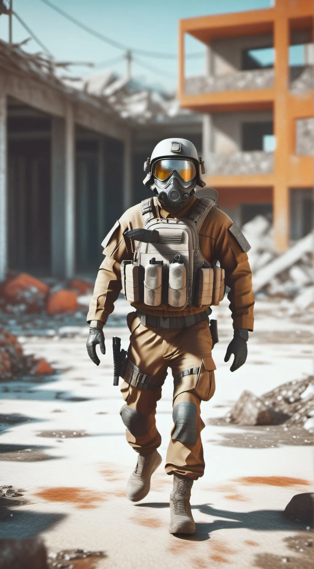 ai character: War zone background