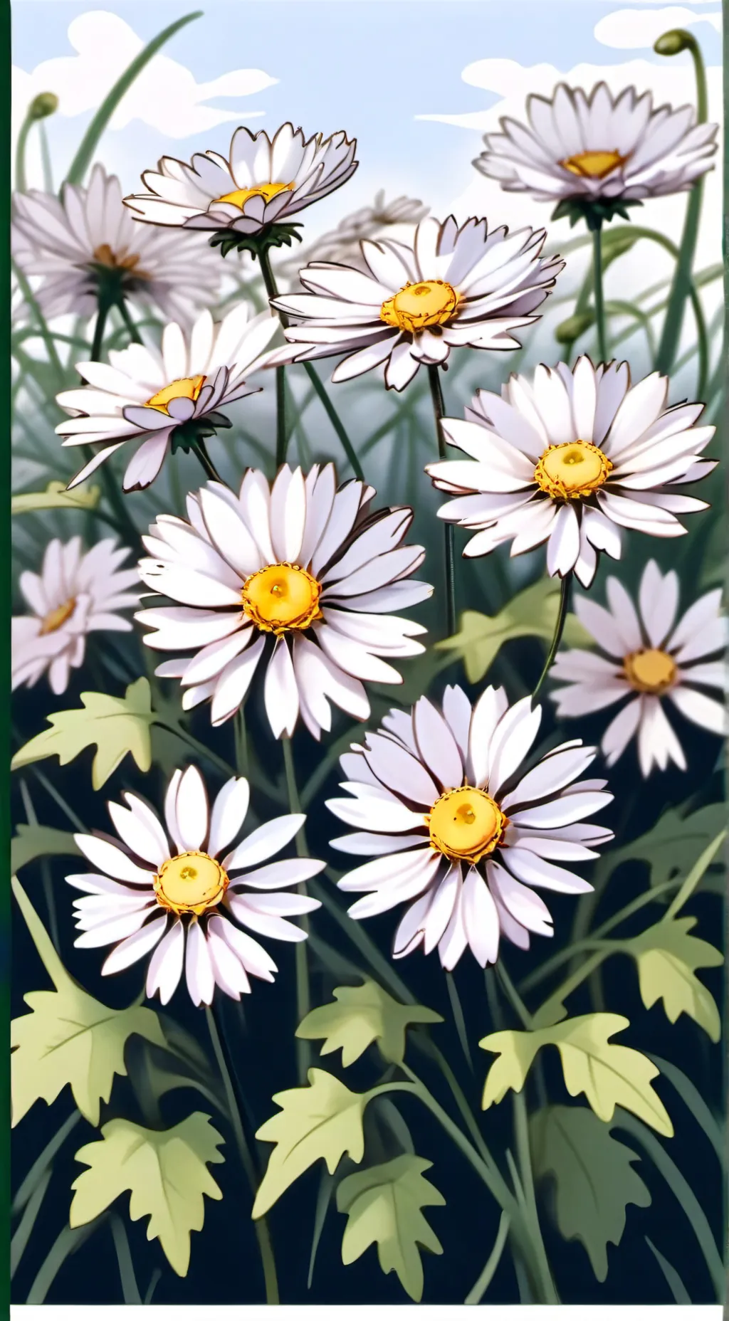 ai character: Sunflower or Daisy background